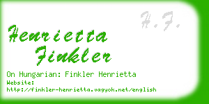 henrietta finkler business card